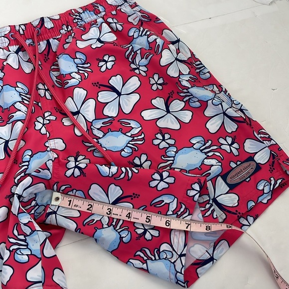 Vineyard Vines Coral and Blue Swim Trunks Shorts with Elastic Waistband Medium - Picture 12 of 16